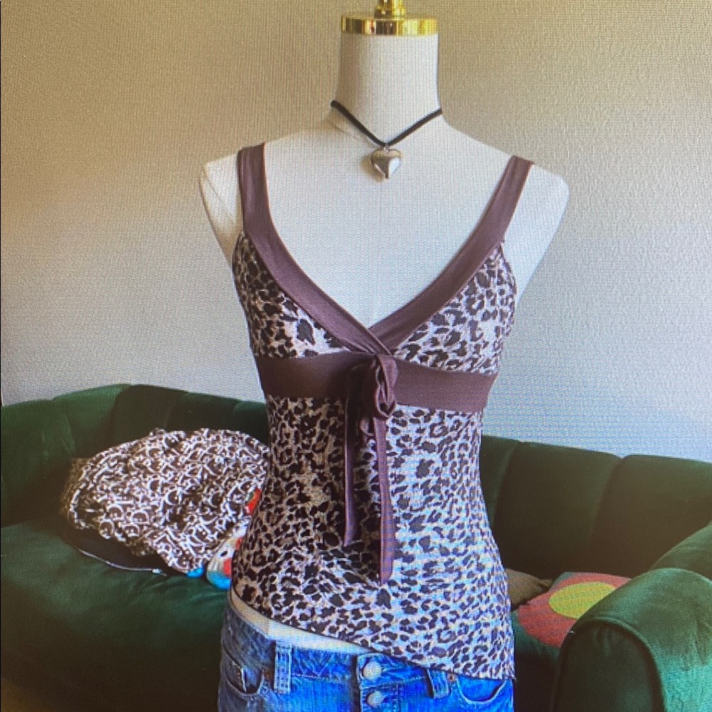 Leopard Print Brown Women's Top